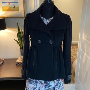 Andrew Marc Cashmere Wool Peplum Peacoat